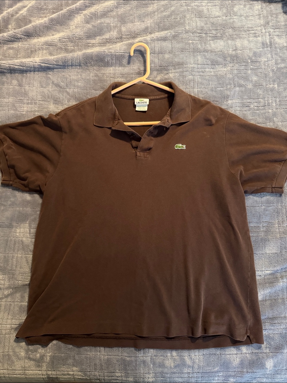 Lacoste Men's Dark Brown Polo with Green Crocodile Logo - Picture 5 of 5